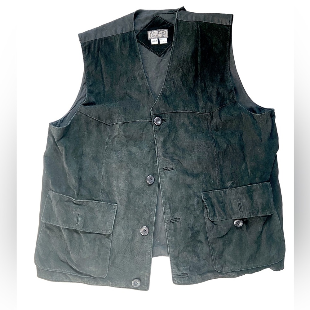 Vintage Black Suede Vest